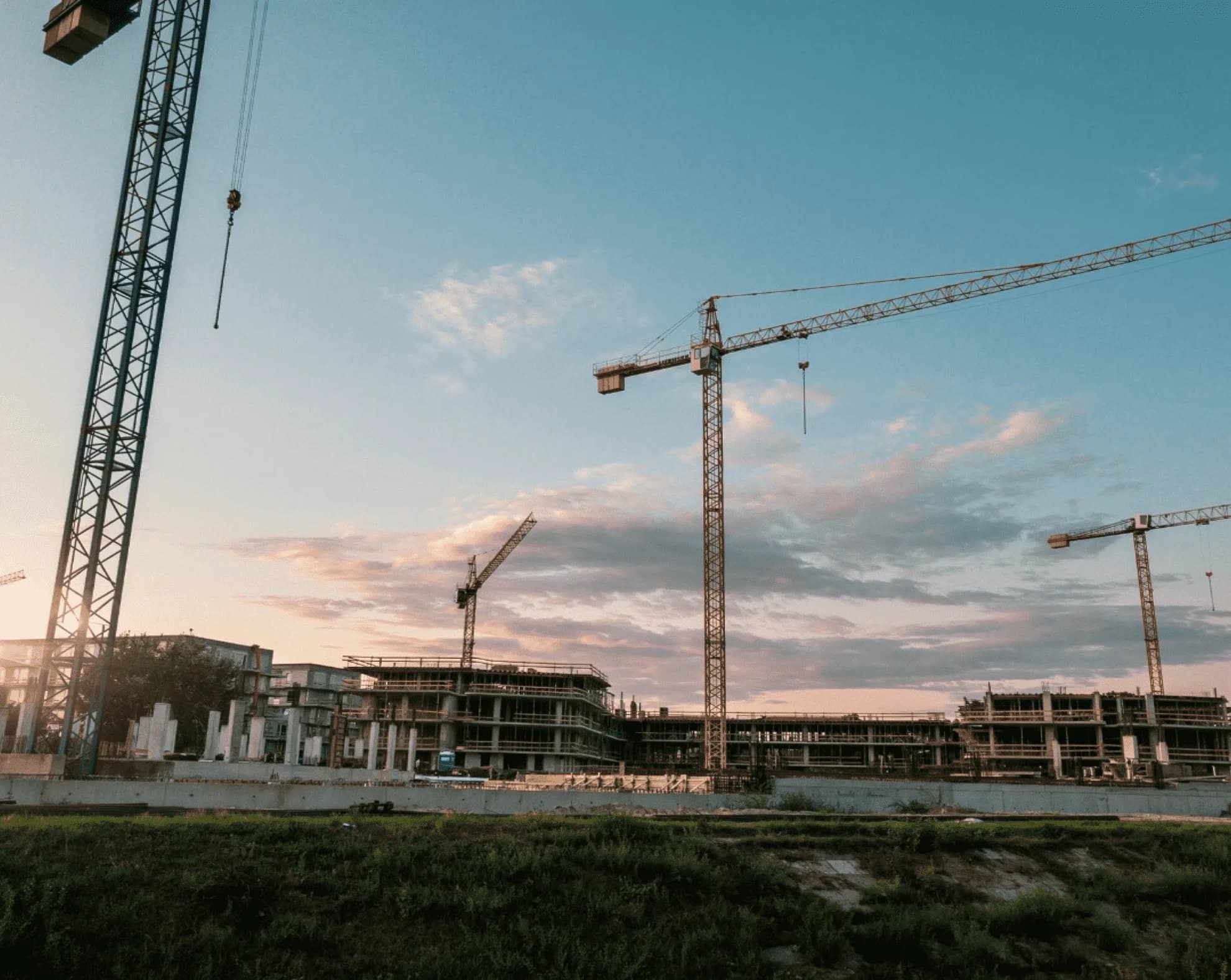 Construction site with cranes